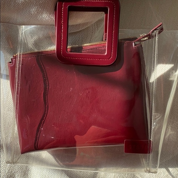 Staud Burgundy Shirley Large Tote Bag PVC - Picture 6 of 9